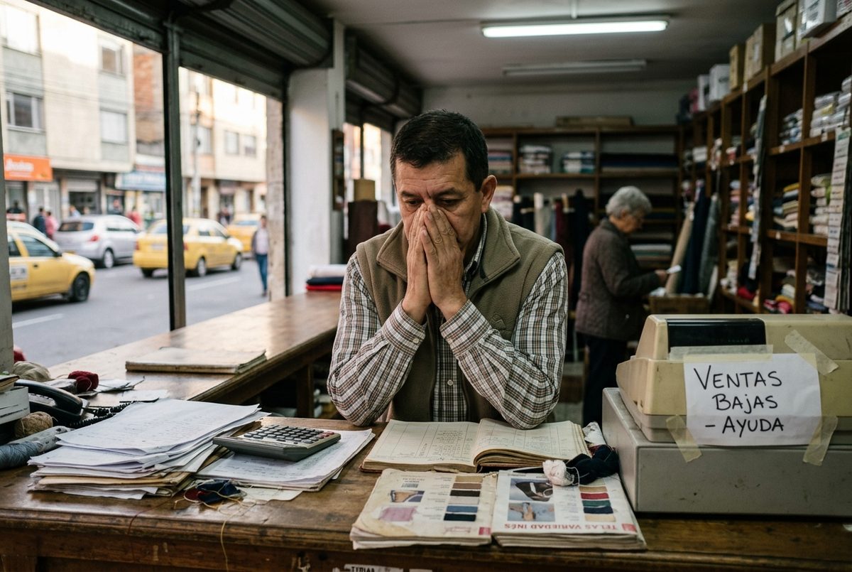Empresario de pyme preocupado por la falta de resultados de marketing.